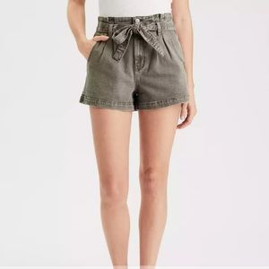 AMERICAN EAGLE | Paperbag Denim Shorts